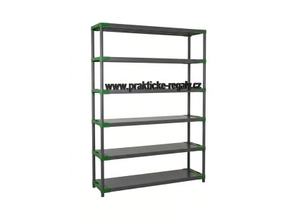 Plastový regál 6 polic zelený 1