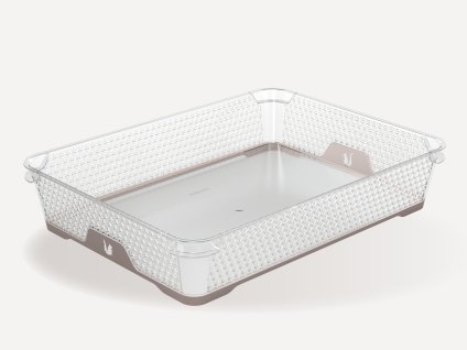 Plastový košík Jonas s protiskluzovým dnem, A4, šedý, 36x26,5x7 cm