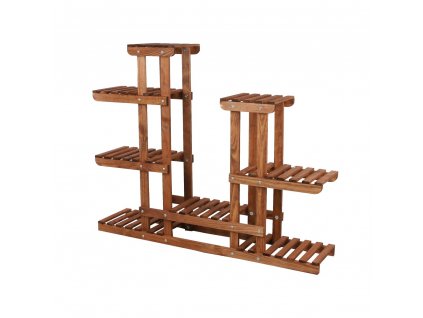 Vícepatrový dřevěný stoján na květiny, palisandr, 95x116x25 cm 01