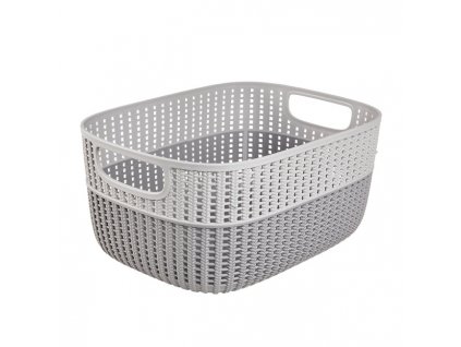 Plastový košík STINE, velký, 15l, šedý