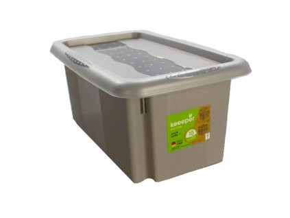 Plastový box Colours, 7 l, šedý s víkem 01