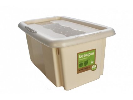 Plastový box Colours, 7 l, krémový s víkem 01