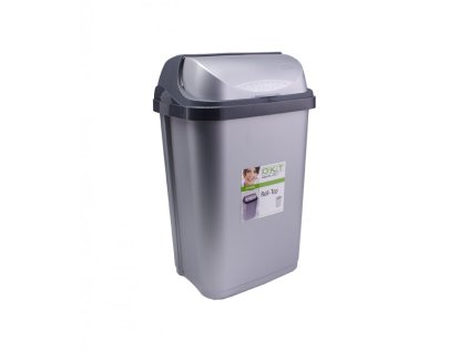 Odpadkový koš Roll Top 25 l, stříbrný