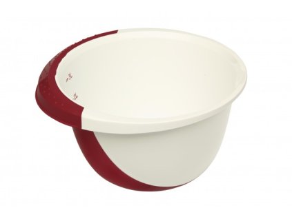 Kulatá mísa DELUXE s výlevkou, bílo červená, Ø 26 cm