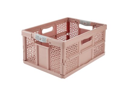 Plastový skládací box LEA, růžový, 48,5x35x23,5 cm 01