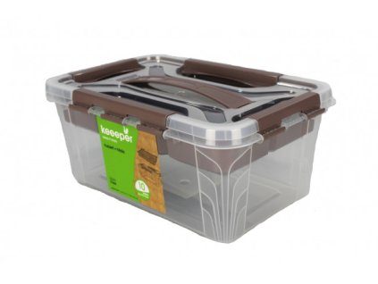 Plastový Clipp box s přihrádkou, 4,2 l , průhledný ,29x19x12,4 cm 01