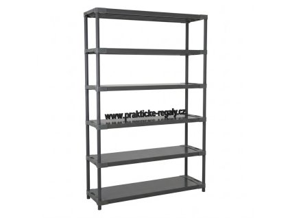 Plastový regál 6 polic šedý 2