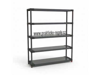 Plastový regal jupiter 5 polic šedý