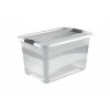 Plastový box Crystal 52 l, průhledný, 59,5x39,5x34 cm 01