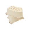 Plastový taburet mini, krémový, 40x28x14 cm 03