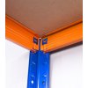 Kovový regál Saturn, 5 polic, 275 kg, modro oranžový 05