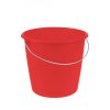 Kbelík s kovovou rukojetí, červený, 10l