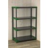 Plastový regál Jupiter se 4 policemi, šedozelený, 138x120x46 cm 01