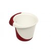 Kulatá mísa DELUXE s výlevkou, bílo červená, Ø 18 cm