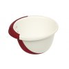 Kulatá mísa DELUXE s výlevkou, bílo červená, Ø 26 cm