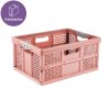 Plastový skládací box LEA, růžový, 48,5x35x23,5 cm 02