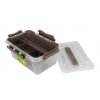 Plastový Clipp box s přihrádkou, 4,2 l , průhledný ,29x19x12,4 cm 04