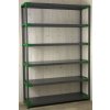 Plastový regál Jupiter se 6 policemi, šedozelený, 222x150x46 cm 01
