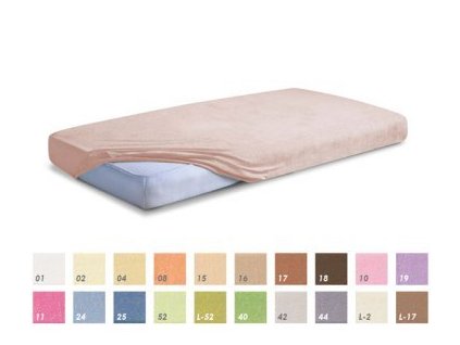 Světle béžové Froté prostěradlo 180/200 cm