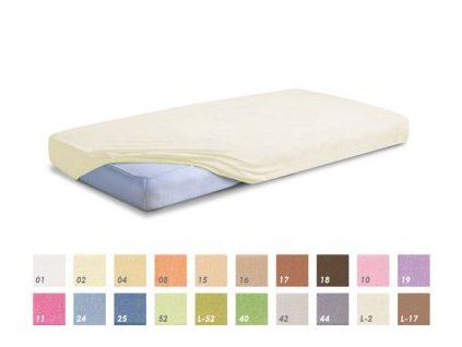 Vanilkové Froté prostěradlo 180/200