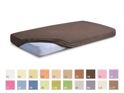Froté prostěradlo 90/200 cm - hnědá