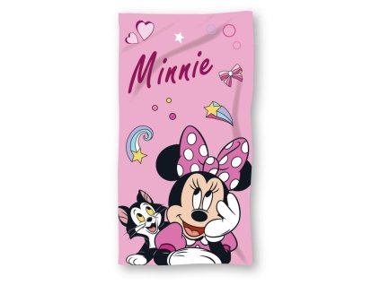 5f5e97d782a53da20097968c21aa8ffb detska osuska myska minnie s kockou ruzova 70x140cm s poutkem 100 bavlna