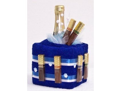 Ručníkový dort KOSTKA + šampaňské