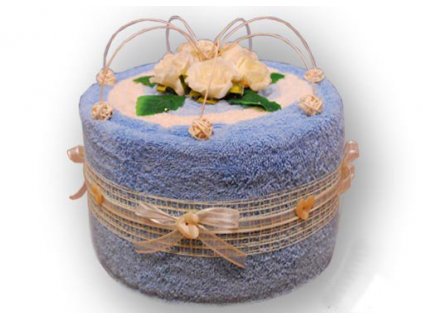 Dárkový dort z froté - Modré z nebe