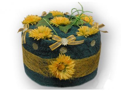 Dárkový dort z froté - Jeseň na louce