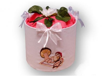 Dárkový dort z froté - Houbový sen