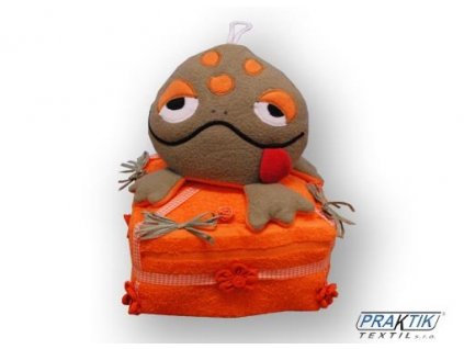 Dárkový dort z froté - Sedící žabák