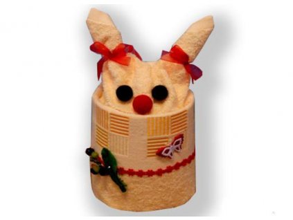 Dárkový dort z froté - Vykutálený zajíček