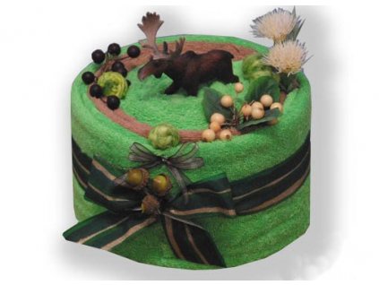 Dárkový dort z froté - Jelen v říji