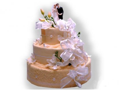 Dárkový dort z froté - Svatební sen