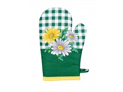 Rukavička kuchynská 74 GERBERA - zelená