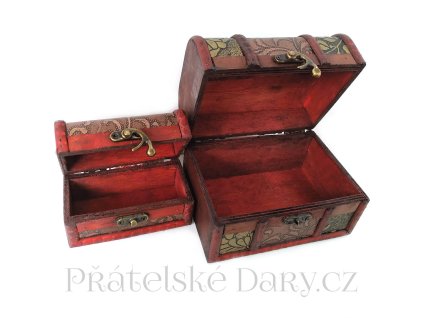 Truhla set 2x Truhlička Orient 3 Dřevo/Kůže