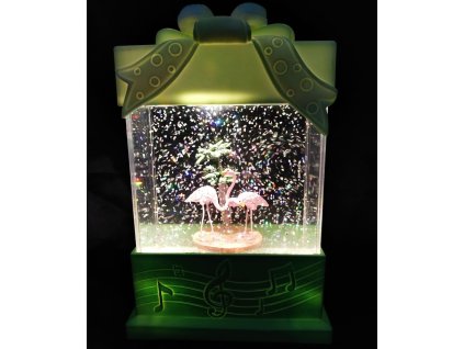 Lampa led světlo Dárek hrající Melodii s třpitky Pelikán 20cm