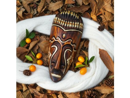 Etno Maska 7 Šaman / Dřevo 20 cm