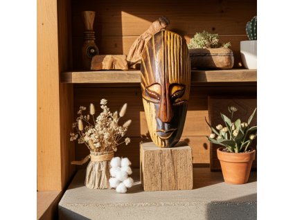 Etno Maska 10 Šaman / Dřevo 20 cm