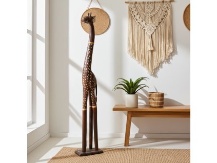Žirafa velká socha 2 Dřevo XXXL 120 cm