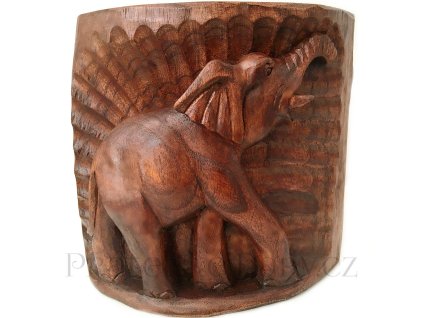 Slon štěstí 1 Dřevo Kmen / 17x17cm