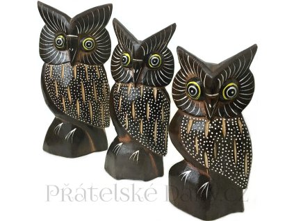 Sova set 3 Sovy 2 / dřevo 25 cm
