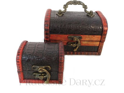 Truhla set 2x Truhlička Orient 1 Dřevo/Kůže