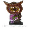 Sova zdobená socha mozaika / Dřevo 32 cm