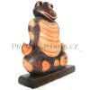 Žába / Žabák 3 - dřevěná Socha Meditace 33cm