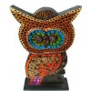 Sova zdobená socha mozaika 2 Dřevo 31cm