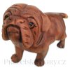 Pes - Francouzský Buldoček originální soška / Dřevo 20x20cm