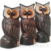 Sova set 3 Sovy / dřevo 25 cm
