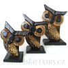 Sova set 3 Sovy / dřevo 18 cm