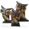 Sova set 3 Sovy / dřevo 18 cm
